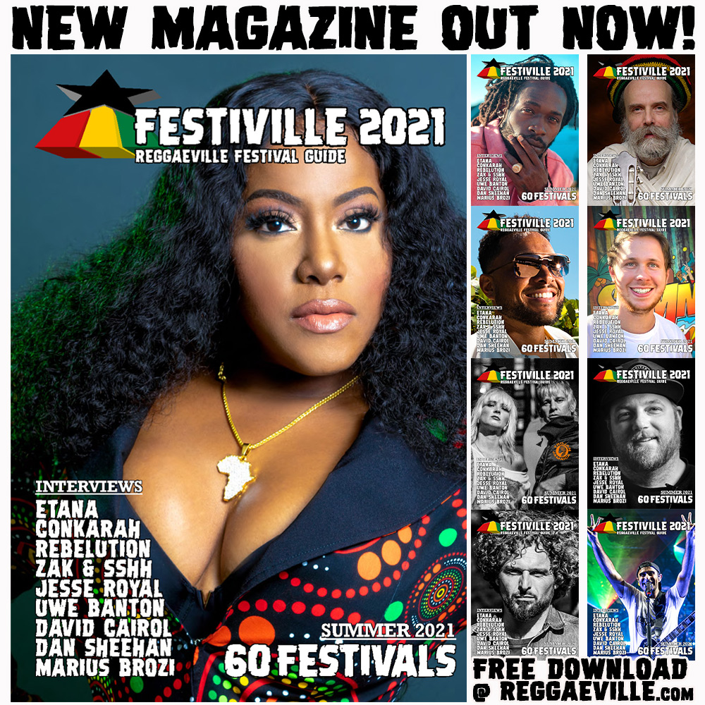 reggaeville's tweet photo. FESTIVILLE 2021 is out now 🔥
@ https://t.co/znGwKuL2O7

#Festiville2021 #Reggaeville #Reggae #Dancehall #FestivalAgenda #Jamaica #Music #Festivals #FestivalSummer #Etana #Conkarah #JesseRoyal #DavidCairol #UweBanton #Rebelution #SummerJam #DanSheehan #CaliforniaRoots  #URoy https://t.co/wzXtOxOBhV
