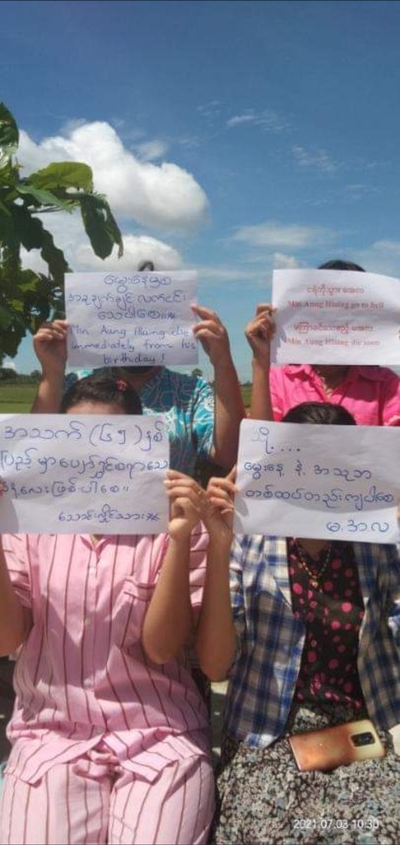 A group of youths in Htain Thwin Village, Launglone tsp held Anti-coup Paper strike
 to make  the happy death birthday of #MurdererMinAungHlaing on July3.

#July3RevileStrike 
#WhatsHappeningInMyanmar 
#MurdererMinAungHlaing