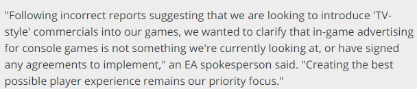ByorCore's tweet image. "Creating the best possible player experience remains our priority focus." - EA, There is no sane human being who isnt either a paid EA Shill or has no idea who they are that will ever believe that statement.
