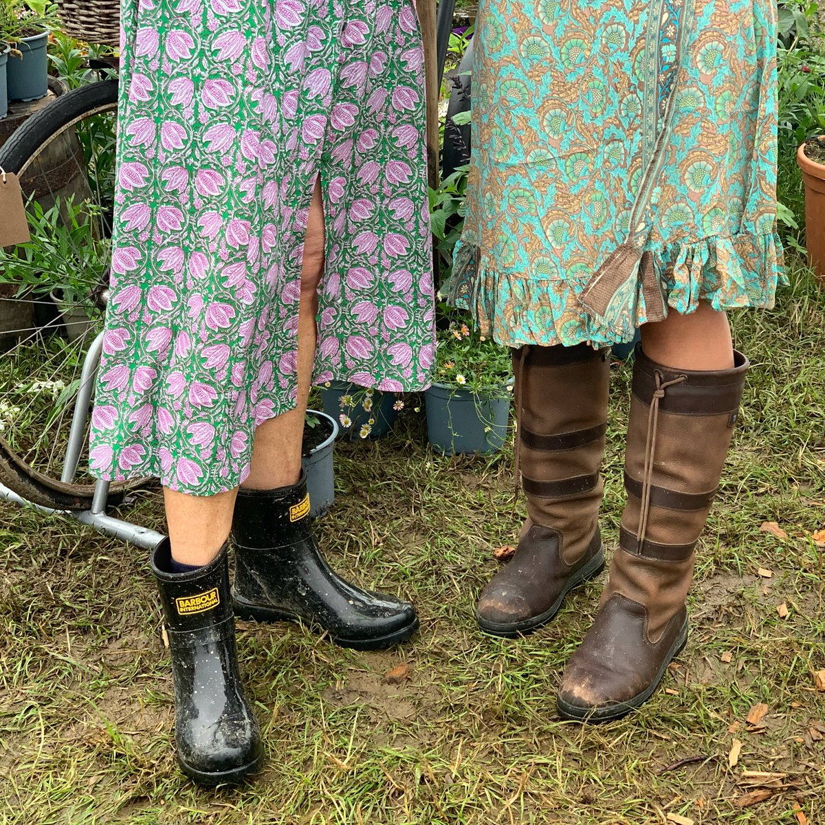 It's all about the #glastochic here today at the #midsummerfair. Another fabulous day of #shopping is underway. Please be aware parking is on a field and sturdy footwear is advised! You can still wear your best frock. Find these at the show from Odyl and Marie & Lola