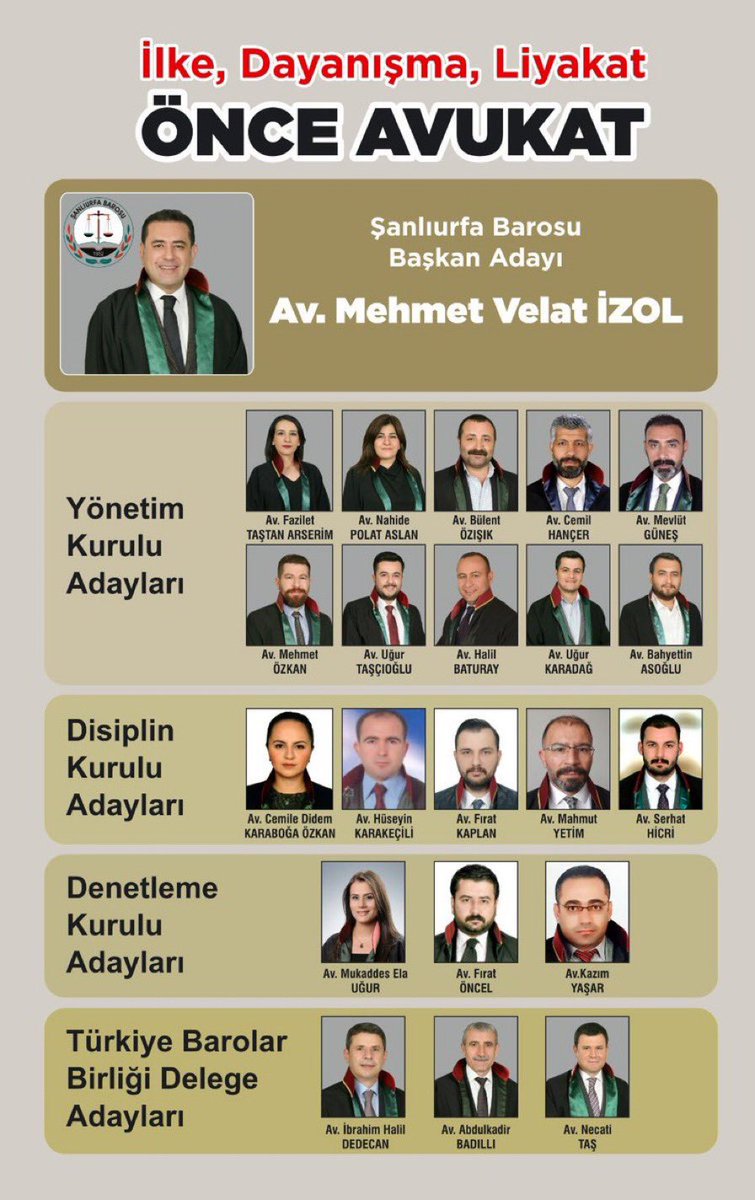 sevdaozbingol's tweet photo. Baro yönetimi ve başkanlığı gündemi ile yapılacak olan 35. Olağan Genel Kurulumuzda,seçim sonrası tüm arkadaşların seçim gündemini geride bırakarak,Urfa Barosunu hak-hukuk-adalet temelinde daha da ileri taşıyacağına olan inancımla tüm arkadaşlara başarılar diliyorum. @UrfaBarosu https://t.co/NdVo0heiGm