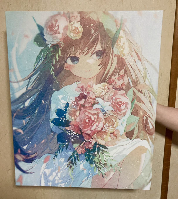 今日上げる予定の絵はボツになったので代わりに親戚にあげる予定のキャンバスプリントした絵を貼ります。F15号ってこんな大きかったっけな 