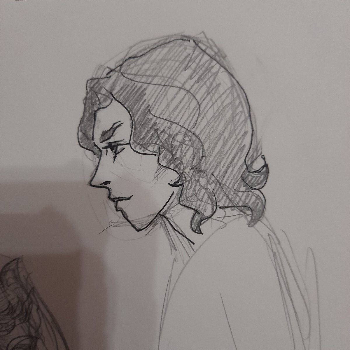 Amaranthlullaby's tweet photo. Practicing how to draw Ben Solo in the Avatar art style to illustrate my Reylo Avatar AU fanfic. I hate drawing men. 

I should be updating my fanfic but here I am.... https://t.co/u2JH5Eiqcl