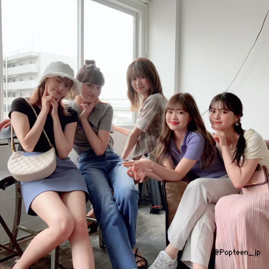 Popteen ポップティーン 今月号の オトナっぽい夏コーデ 企画のオフショット オトナっぽく見えるコーデのコツを紹介してるよー 今年の夏は挑戦してね Popteen オトナコーデ のんち ゆめぽて まりくま みちゅ あやみん