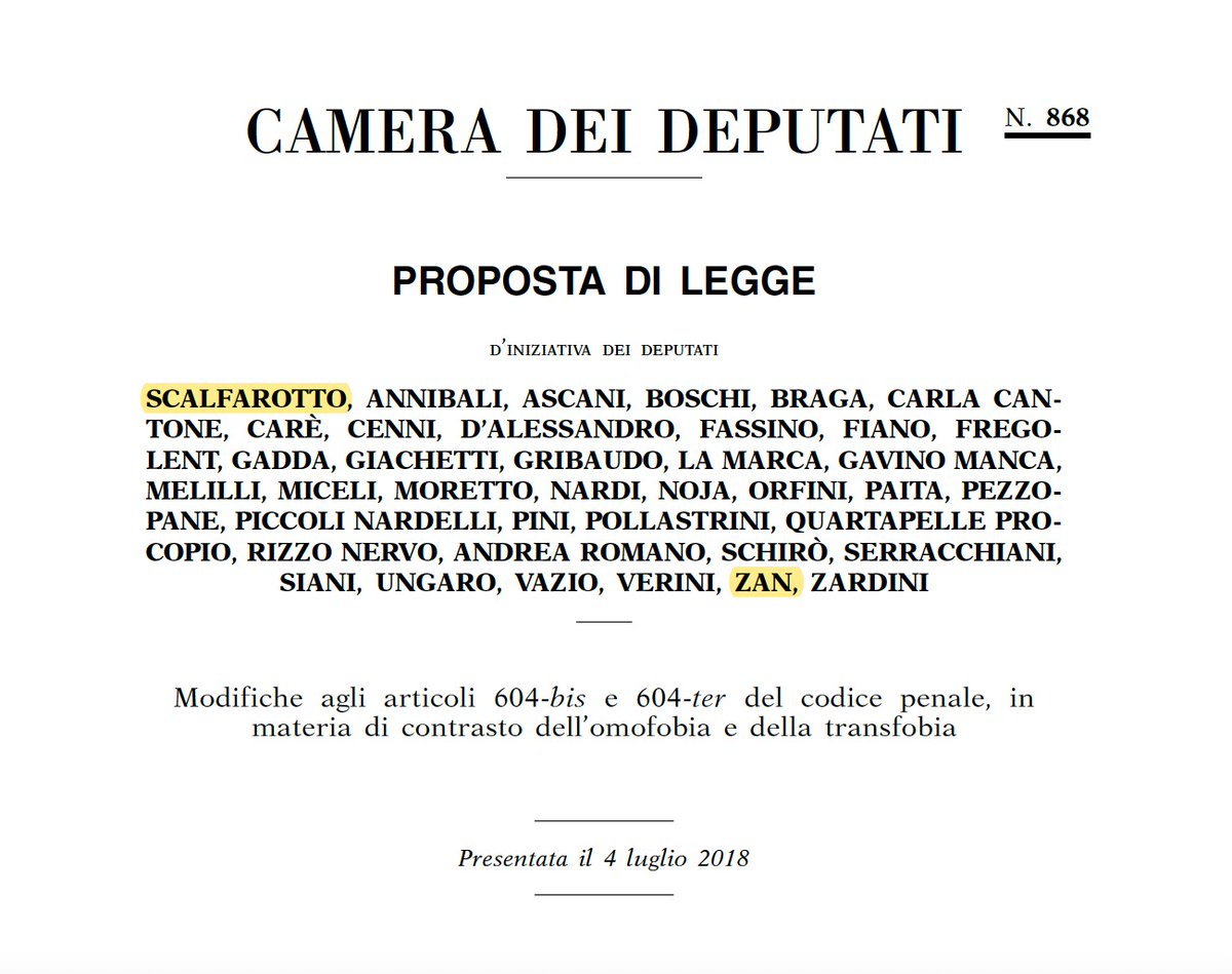Caro Alessandro, noi di Iv al Senato non siamo stati originali: l' emendamento presentato è copiato interamente dalla proposta di legge  Scalfarotto, c'è anche la tua firma. Accusaci di plagio, non di altro., image size:1200x949