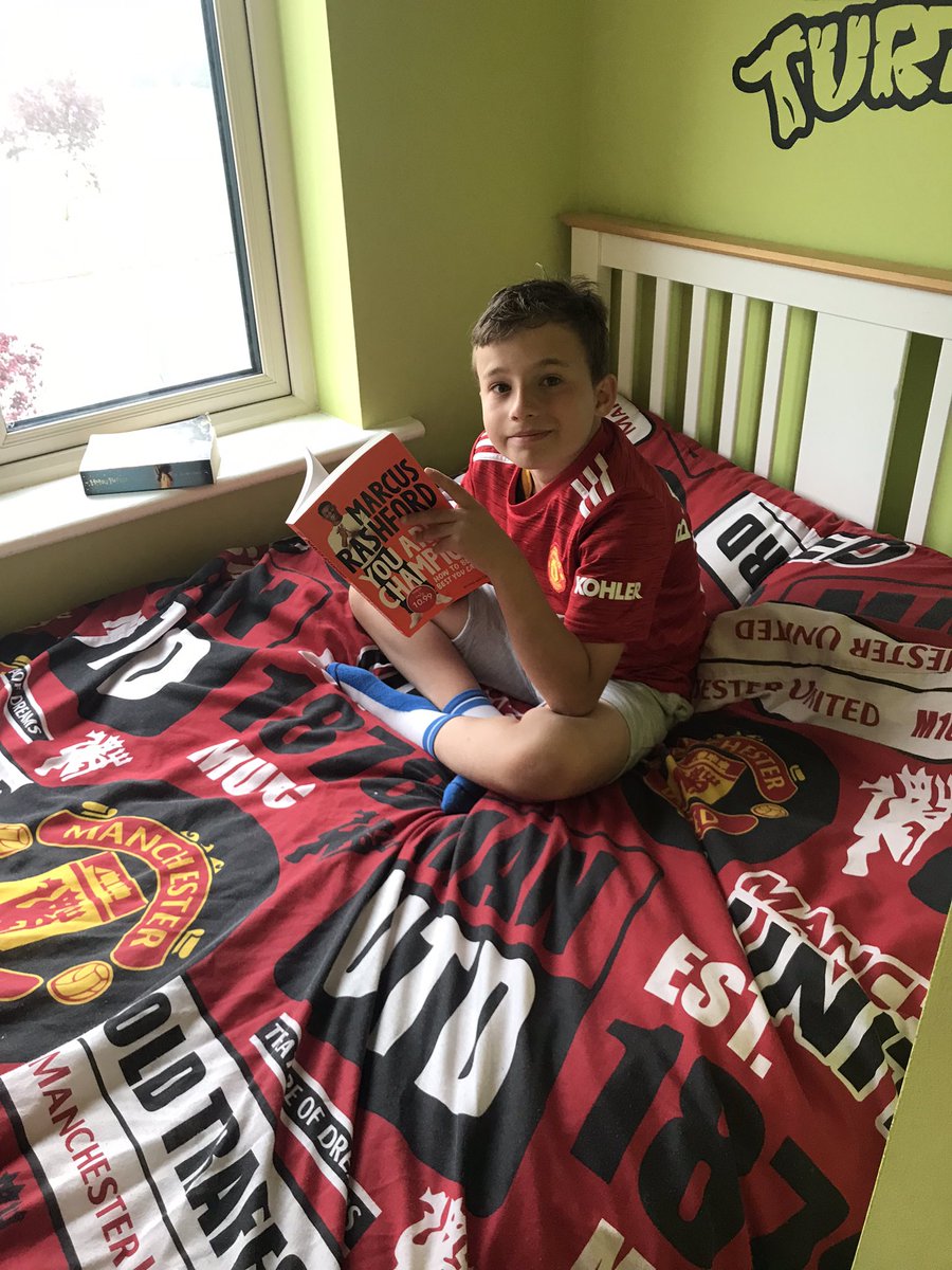 Fionn is really enjoying your book, hasn’t put it down @MarcusRashford #youareachampion ⚽️🥅