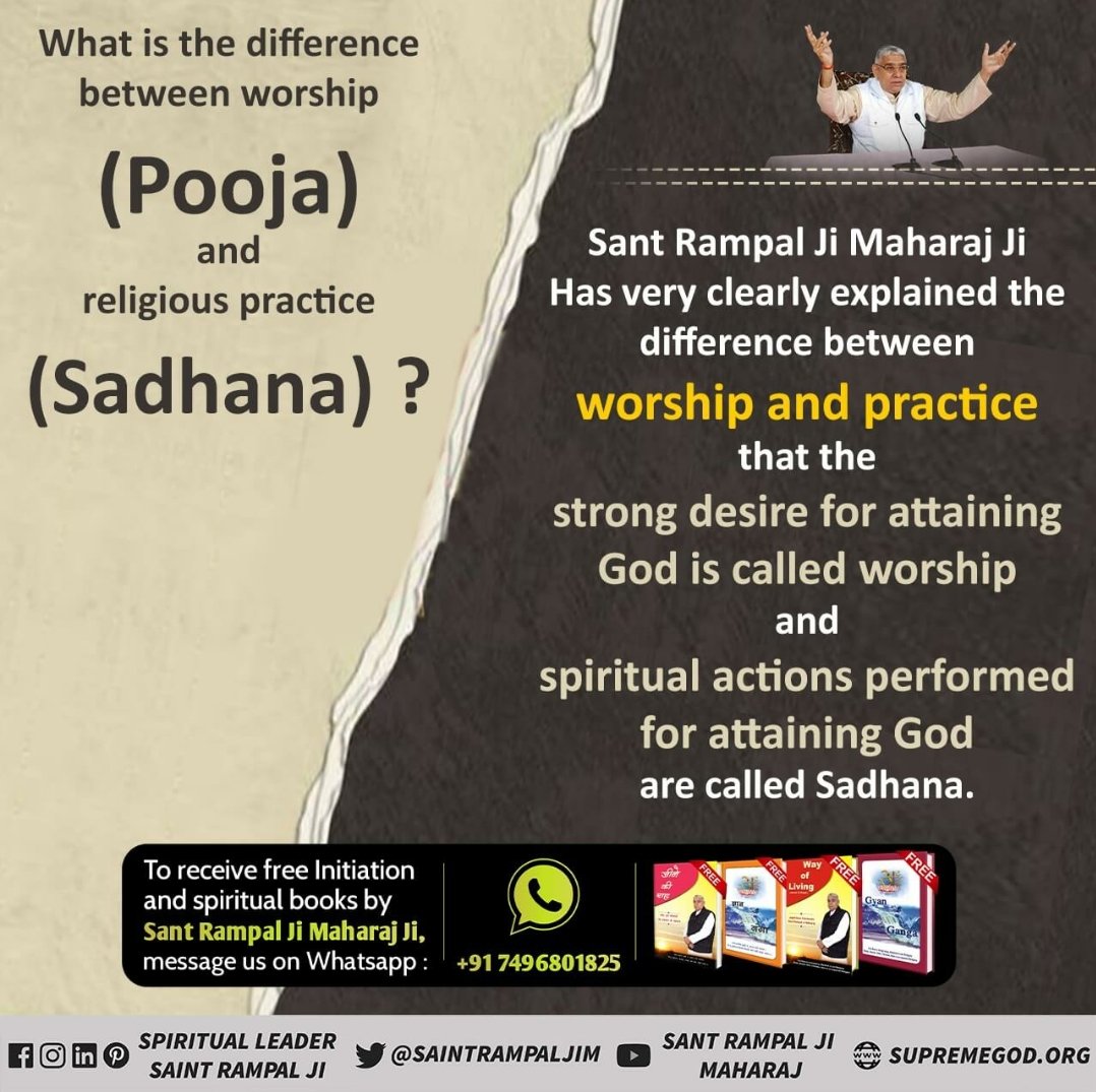 RealGodKnowledg's tweet photo. #भक्ति_से_भगवान_तक
🍁Q: WHAT IS THE MAIN PURPOSE OF HUMAN LIFE?
🌺
✨Ans: -The main purpose of human life is salvation. For that, one should take initiation from the complete guru.
Sant Rampal Ji Maharaj Ji is the complete Guru.🌿 https://t.co/shexSxBIHd