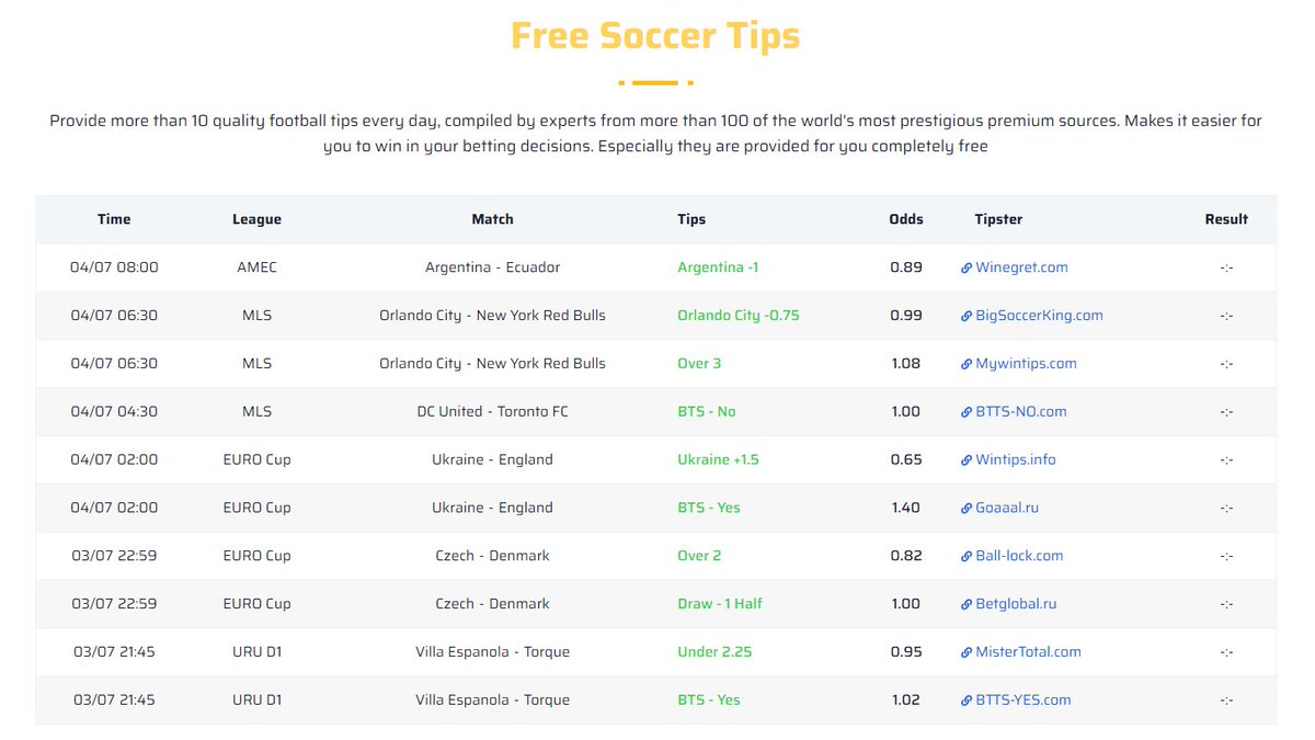 soccertips_net's tweet image. 🔴 Free Soccer Tips
+ Provide more than 10 quality football tips every day, compiled by experts from more than 100 of the world&apos;s most prestigious premium sources. Makes it easier for you to win in your betting decisions. 
#freesoccertips
#soccertips