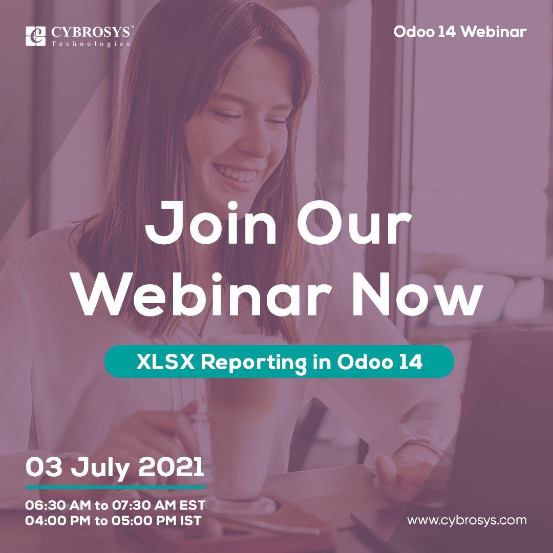 Cybrosys's tweet image. LIVE Now - XLSX Reporting in Odoo 14
Click the Zoom Link to Join: us02web.zoom.us/j/88127957447
Time: Time: 04:00 PM to 06:00 PM (IST)
Join Now for the free webinar by Cybrosys Technologies, the leading Odoo partner. Don’t miss your opportunity
#cybrosysodoo #odooecommerce #odoowebinar