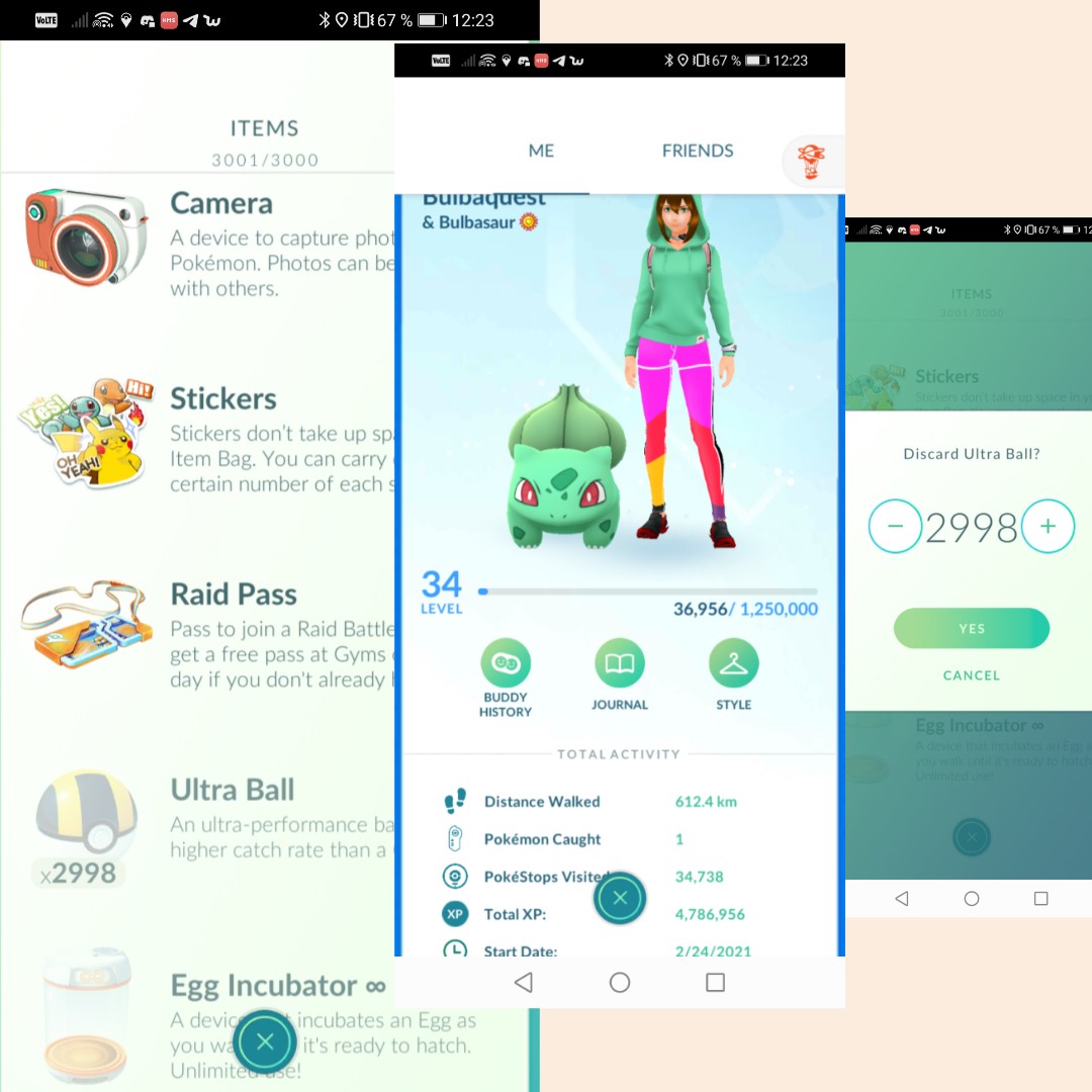 BulbaQuest's tweet image. Ultra ball capped! 2998 Ultra Balls. Ready for GoFest. Oh, wait, I don't need balls, since I only catch 1 Pokemon 🤣💞🥰❤️ 1 Pokemon caugth, 34.738 Pokestops spunn, no raids, no friendship interactions and no lucky egg❤️🥰💞 2nd time I cap my inventory, previous was Pinap❤️💞🥰