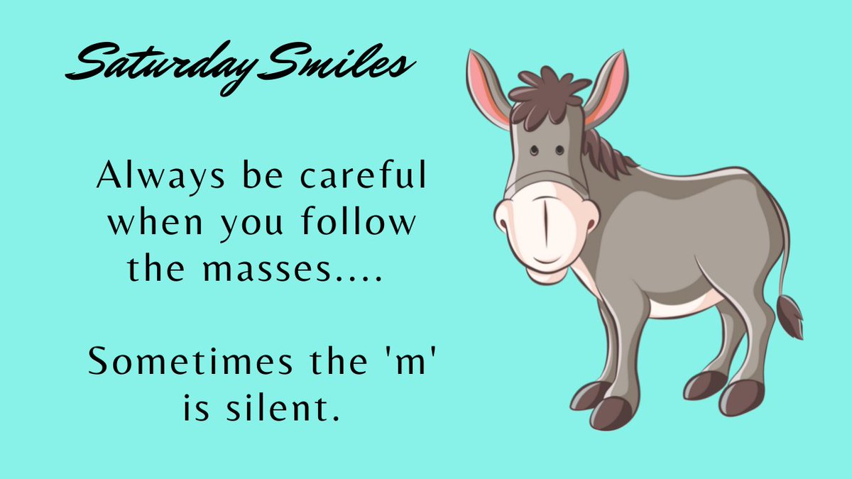kit_sani's tweet photo. Hello friends... here's my Saturday Smiles quote:

⚡⚡ Always be careful when you follow the masses.... Sometimes the 'm' is silent 😂😂 https://t.co/BNfOyy0EDv