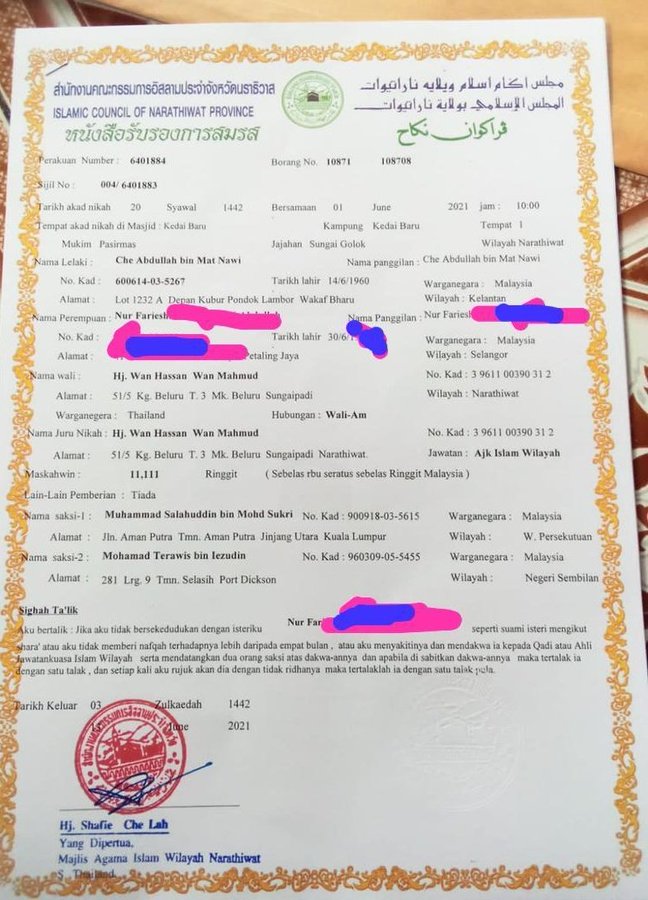 hukum nikah di thailand