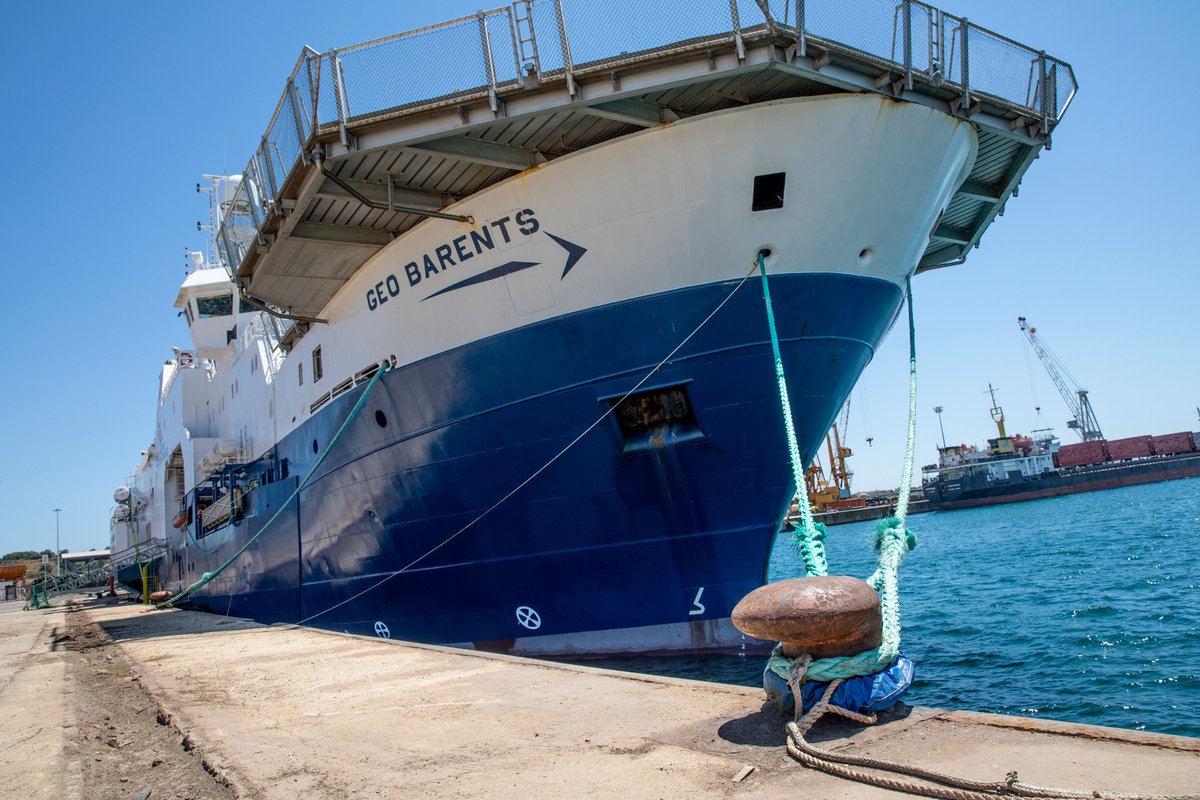 MSF_Sea's tweet photo. BREAKING: Yesterday the #GeoBarents underwent a 14-hour inspection by Italian authorities and the vessel is now detained in Augusta port on the grounds of the deficiencies identified. This marks the 13th time Italian authorities have blocked an NGO rescue ship in the last 3 years https://t.co/5VW8nNGTo1