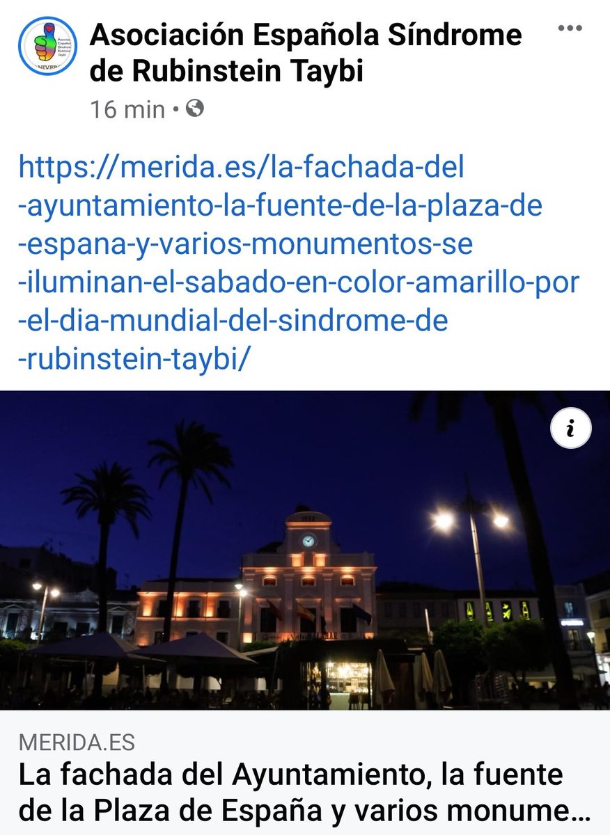 SRT_Esp's tweet photo. Ciudades que se unen a la celebración del día internacional del síndrome rubinstein taybi... ILUMINA DE AMARILLO, #rubinsteintaybi, #10añosAESRT https://t.co/evctCjJdmW