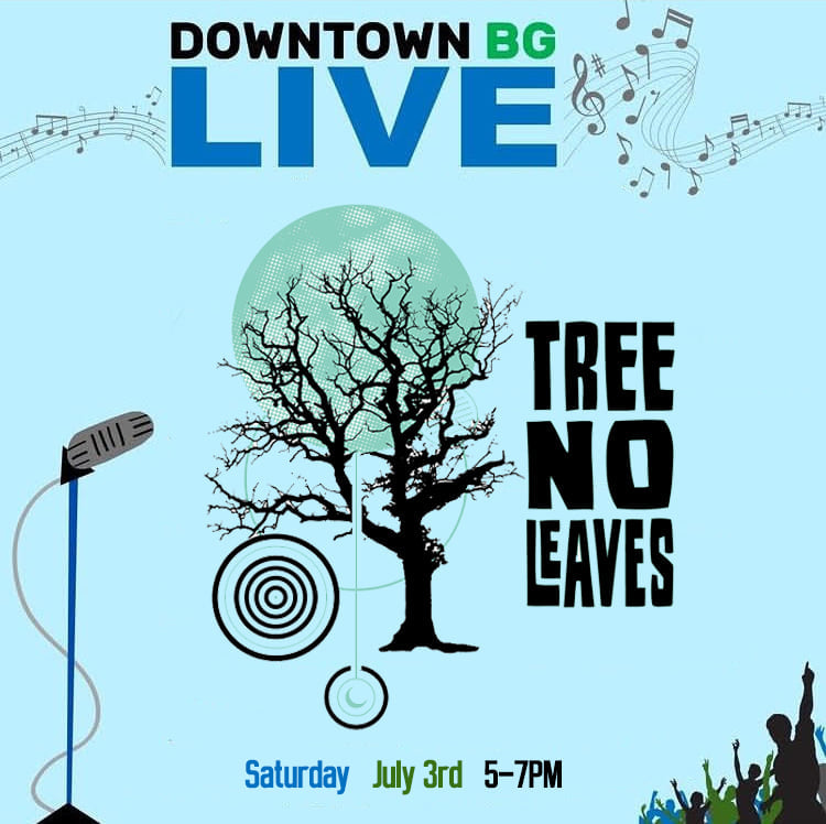 TreeNoLeaves's tweet photo. We are taking part in a brand new concert series (Downtown BG Live) this Saturday from 5-7PM in downtown Bowling Green. The concert is free and is located in the parking lot across the street from @gftbg  next to @JuniperBrewing . https://t.co/33b8JQuVBR