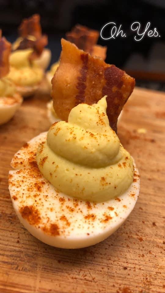 Pig Candied deviled eggs are always a good idea for the weekend.