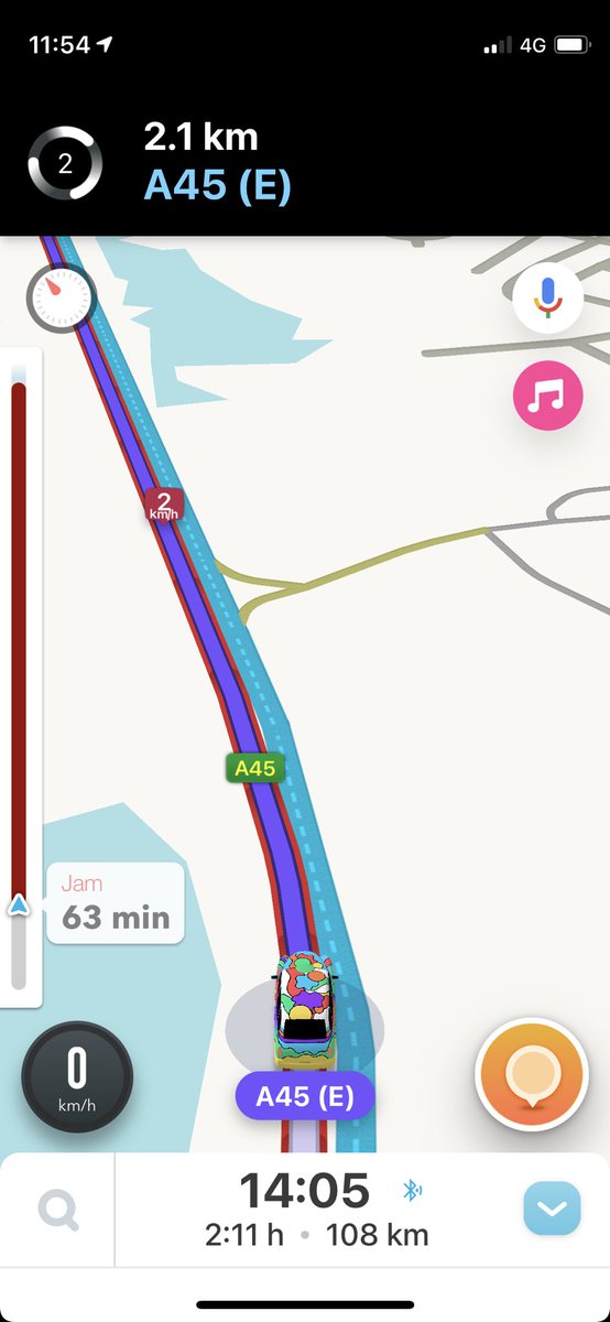 anna19aug's tweet image. Anyone else been stuck in this traffic on the A45? Is it really an hour in this stretch?