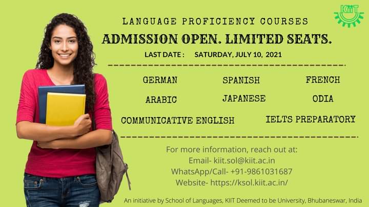 DrPRADIPTADUTT1's tweet image. Avail the On-Campus opportunity of Online Evening Classes exclusively for KIIT Fraternity. Build your Language Skills with #KIIT School of Languages and Connect Worldwide. 

#KSOL