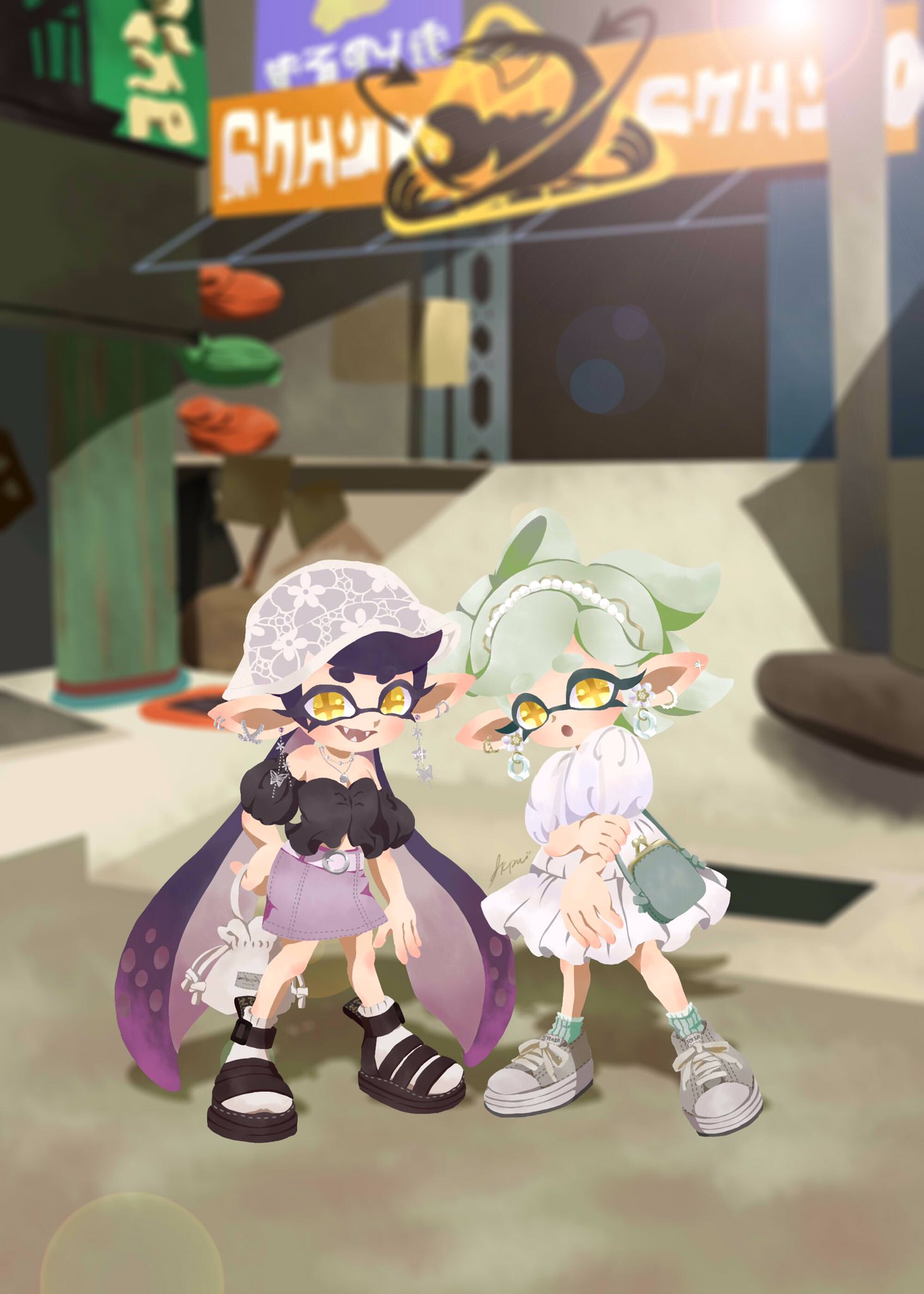 サク Splatoon2イラスト ファッション誌の お仕事をする シオカラーズ 甘辛コーデ アオリ ホタル スプラトゥーンイラスト スプラトゥーン絵描きさんと繋がりたい Splatoon2 Splatoonfanart お絵描き好きさんと繋がりたい イラスト好きさん