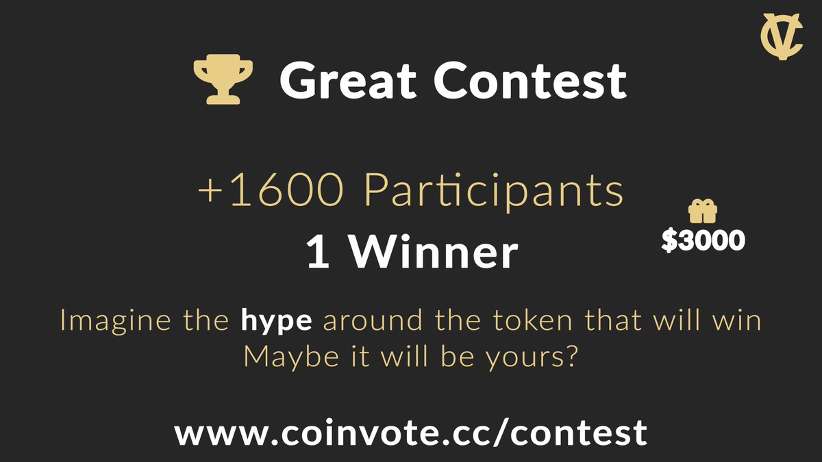 📢We are announcing our participation in the <a href="/CoinvoteCC/">Coinvote</a> contest 🔥

To our community, get ready to vote tonight UTC to qualify us at coinvote.cc/contest 

Spread the word!