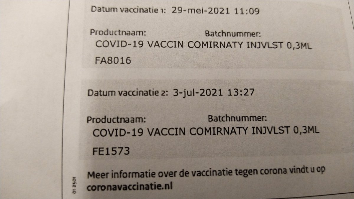 6ml serum en een peren ijsje van de GGD.