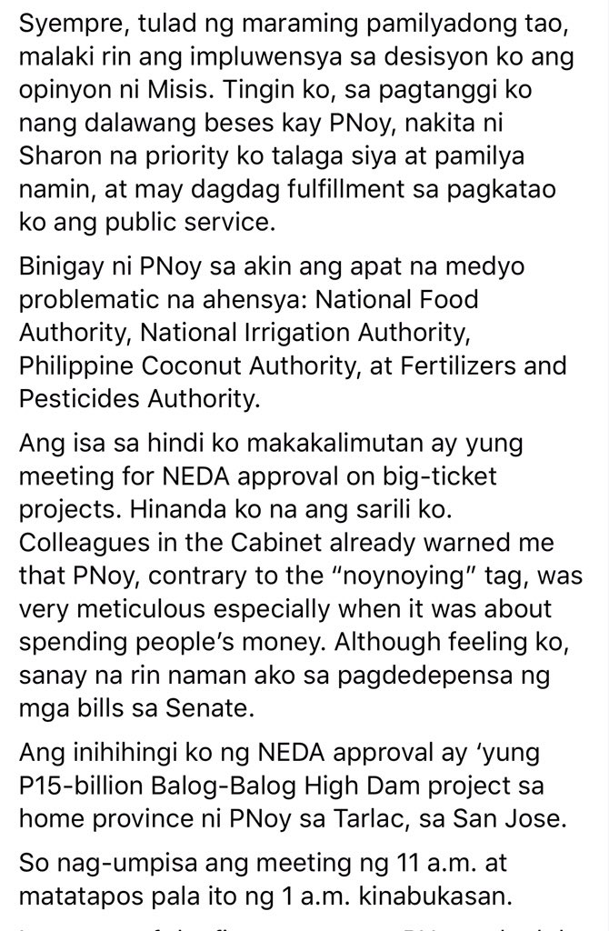 DanSantos8's tweet photo. Kiko:
Twice, I begged off.
Pero nang tanungin ulit ako ni PNoy...Kasi naman, isa ako sa mga nagkumbinsi sa kanyang tumakbo...

Reminds me...
Tita Cory to Joker Arroyo &amp; Rene Saguisag:
‘Kayo kasama sa mga nagsabi akong tumakbo,ngayong kailangan ko ang tulong niyo ,iiwanan nyo ako’ https://t.co/ZNfxGHHHUh