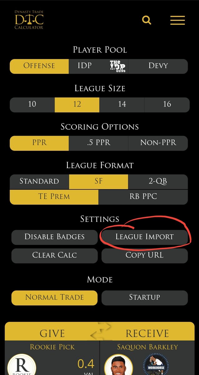 Dynasty Trade Calculator™⚖️ tweet media