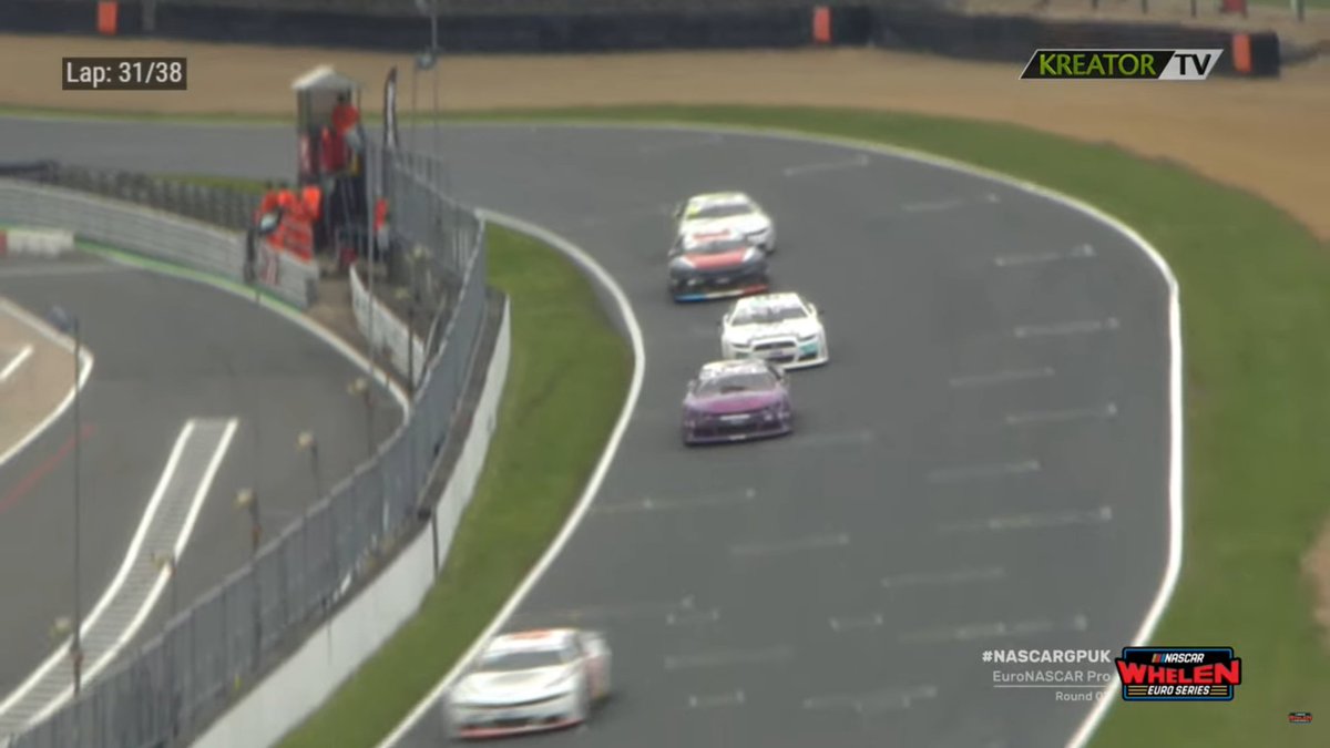 Meanwhile, a pack forms up between <a href="/marcthegoose/">Marc Goossens Racing</a>, <a href="/LucasLasserre/">Lucas Lasserre</a>, <a href="/ulyssedelsaux10/">Ulysse Delsaux</a>, and <a href="/simonpilate_off/">Pilate Simon</a> in the battle for 10th place.

#EuroNASCAR #NASCAR #NASCARGPUK