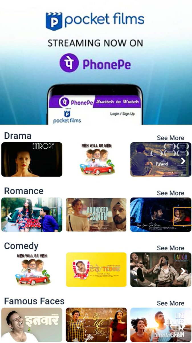 BigRJChokha's tweet photo. So, @pocketfilmsin is now available on @PhonePe_ app.
.
Our Film @WohKhaas is streaming in the best Romantic shorts section at Number Ten.
.
Watch Now: https://t.co/H2s9UadG6K
@AgamAnEntity @pocketfilmsin @gorgeous_geek1 https://t.co/hYk21lvgEl