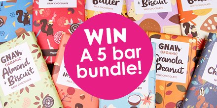 WIN A 5 BAR CHOCOLATE BUNDLE💌
Choose any 5 of your scrummy flavours to create your own 5 bar bundle... happy days 🍫
For the chance to win, simply Follow Us & RT!
gnawchocolate.co.uk 
#Win #Giveaway #Competition #GnawChocolate #bundle #yum #ChocolateTreat #Gift #Surprise