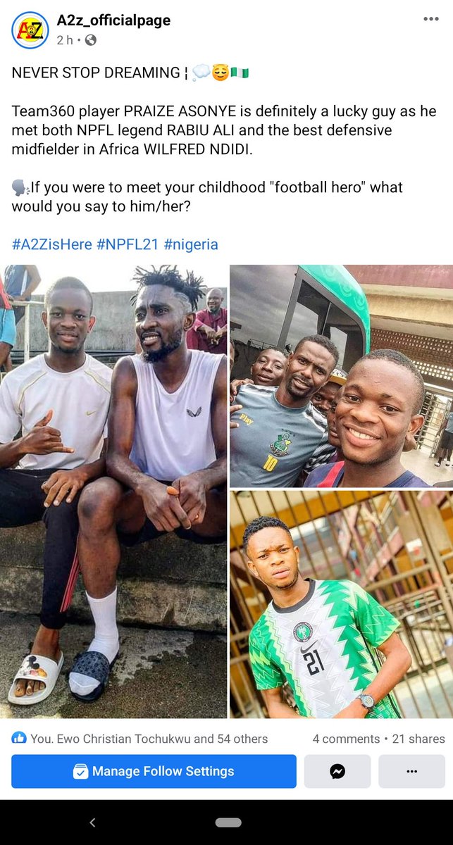 AsonyePraiz's tweet photo. This is just wow☺️🙌🙌
#NPFL21 #naijafootball
@EaglesTrackerNG
@NGSuperEagles @KiniScore #Euro2021 @Team360fc #trojans #thetiger @Ndidi25 #facupwinner https://t.co/LTkDXR9MCT