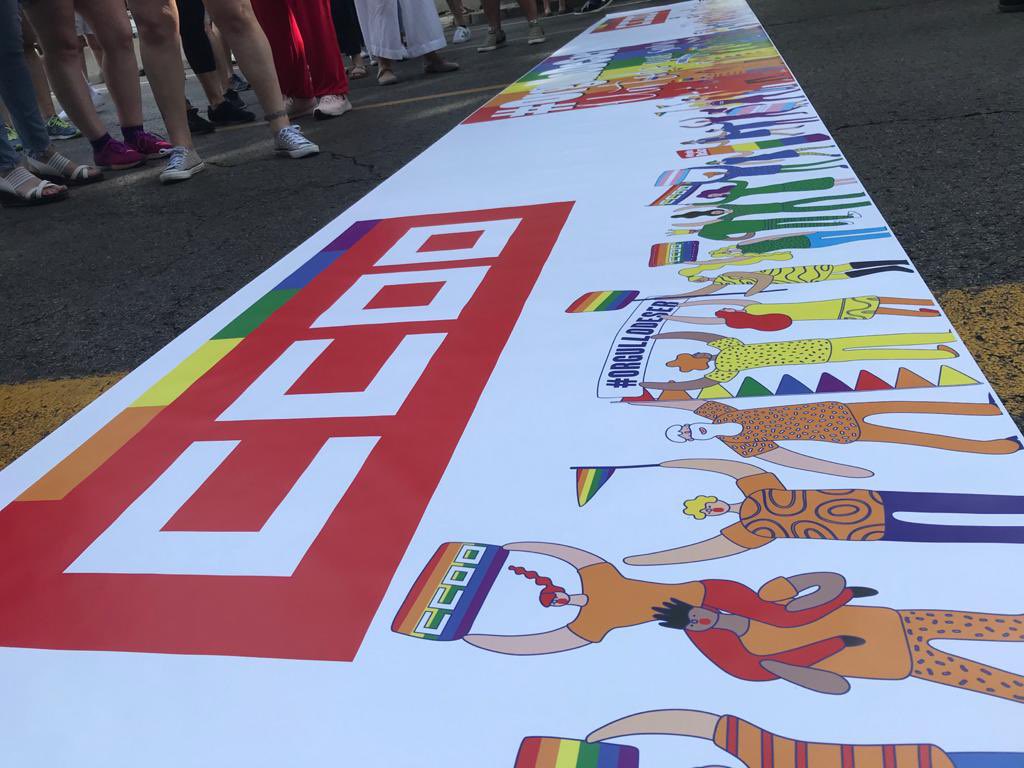 Estamos ya en posición para la mani #Orgullo2021 🏳️‍🌈!!! 

#OrgulloDeSer #OrgulloLGTBI