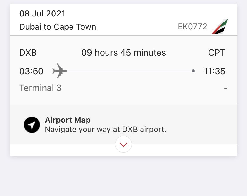Brandon5324's tweet photo. @EmiratesSupport Is this flight canceled according to the new update on flights to South Africa? https://t.co/iviyAgfFTT