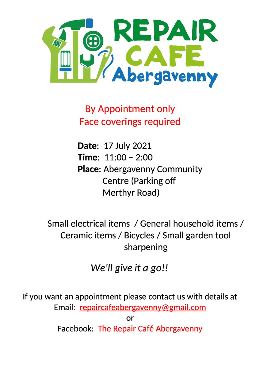 Repair Cafe Abergavenny tweet media