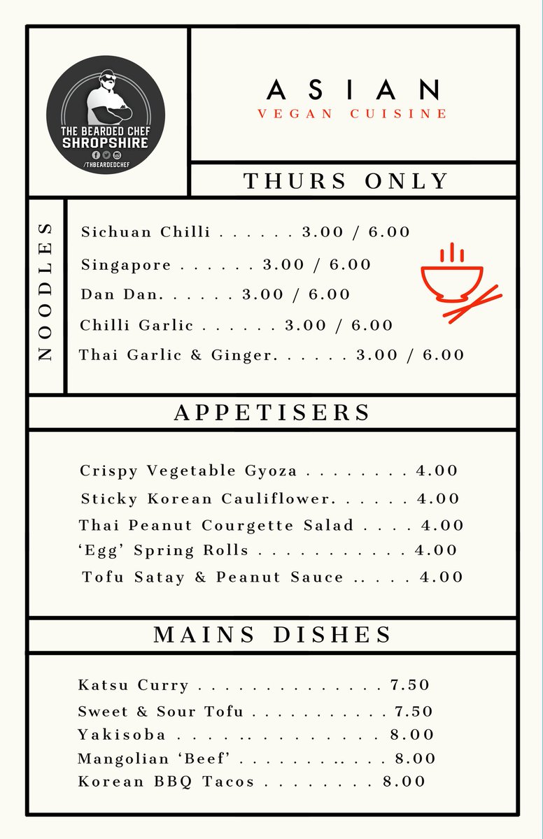 thbeardedchef's tweet photo. #Vegan menu available for delivery next Thursday (08/07)
Pre-order ONLY
Order on our app 👇
https://t.co/swwFTZYQfH
#shropshirechef #veganmenu #asianmenu https://t.co/iBSxHVXGrL