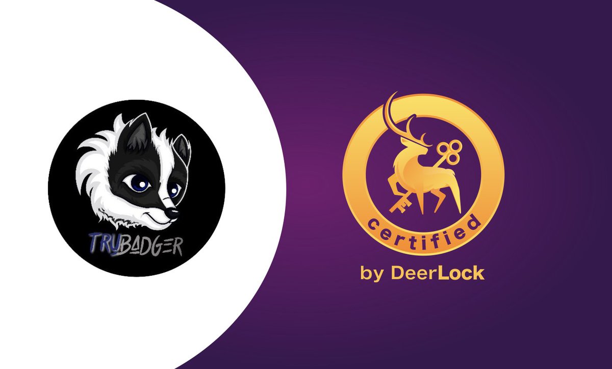 DeerLock_'s tweet photo. Congrats to @TheTruBadger for their Rugproof certificate! 🙌
An awesome project with a great future and fully transparent and trustworthy team! 😊
To see the certificate, click here: https://t.co/Bco88W2TeY
#DeerLock #CertifiedbyDeerLock #RugPullFree #NoCryptoScams https://t.co/poRCHQJ5qt