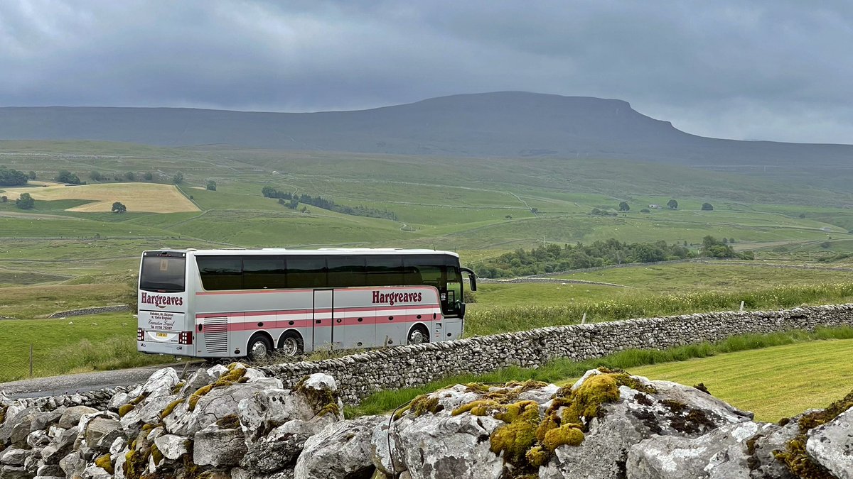 A nice welcome of rain the Yorkshire Dales overnight and this morning, will work wonders on the freshly mown fields. Stunning clean motor from <a href="/HargreavesCoach/">Hargreaves Coaches</a> parked up near selside