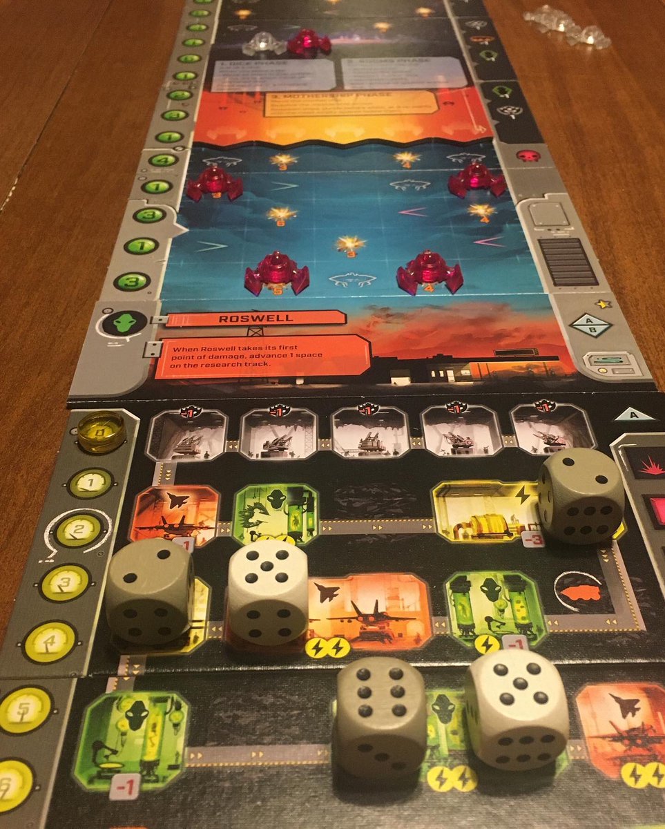 A few weeks ago I picked up Under Falling Skies by <a href="/czechgames/">CGE</a> and it’s really good! I like the puzzle of placing the dice. If you like solo games I highly recommend this one! -Tim