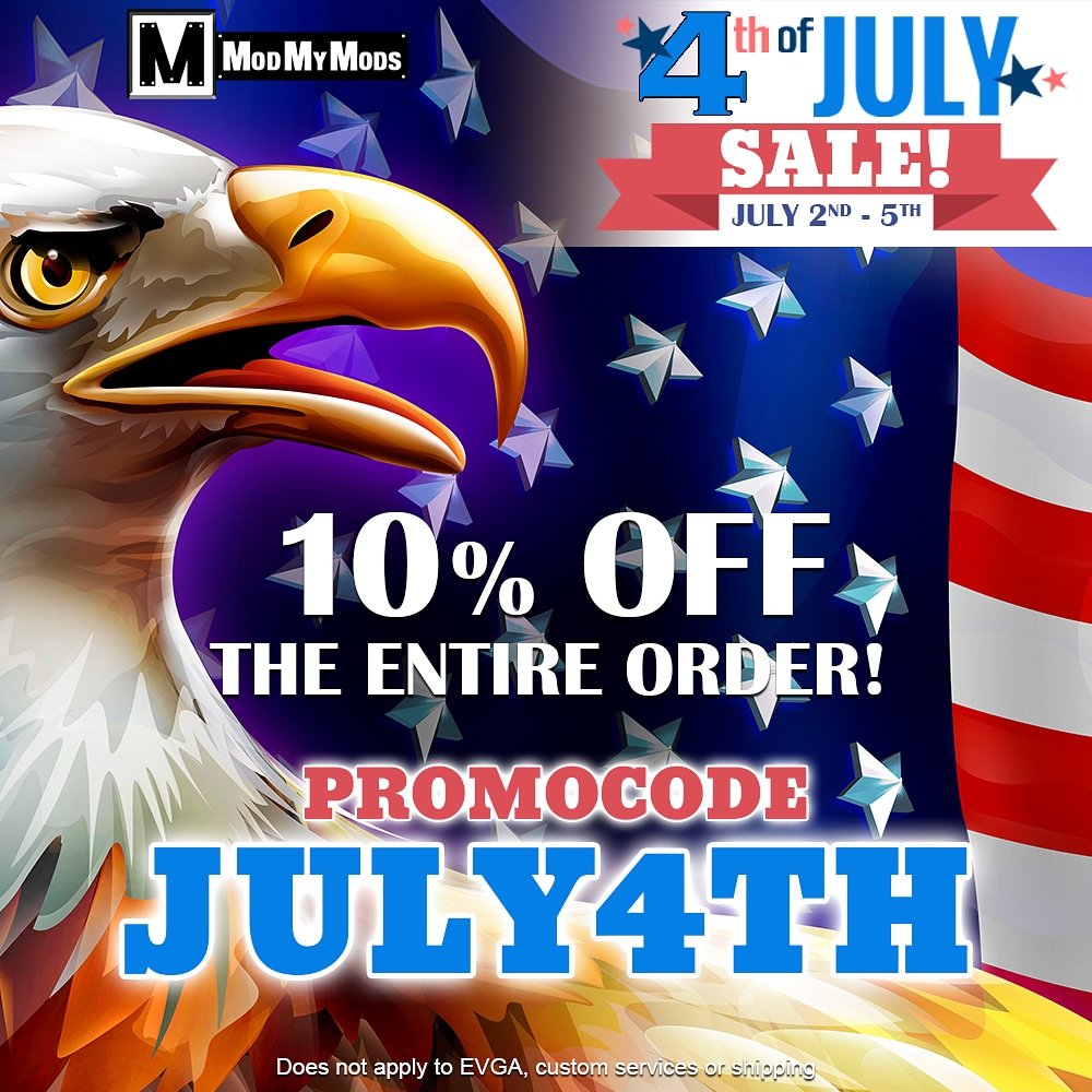 ModMyMods's tweet photo. This 4th of July weekend enjoy 10% off your entire order!

🇺🇸🇺🇸Only at https://t.co/edP9F74qf1 🇺🇸🇺🇸

#discount #sale #pcparts #pcaccessories #watercooling #watercoolingparts #waterblock #radiator #fittings #cpublock #gpublock #coolant #sleeving #cables #pumps #reservoirs #leds https://t.co/S3vHTOYjft