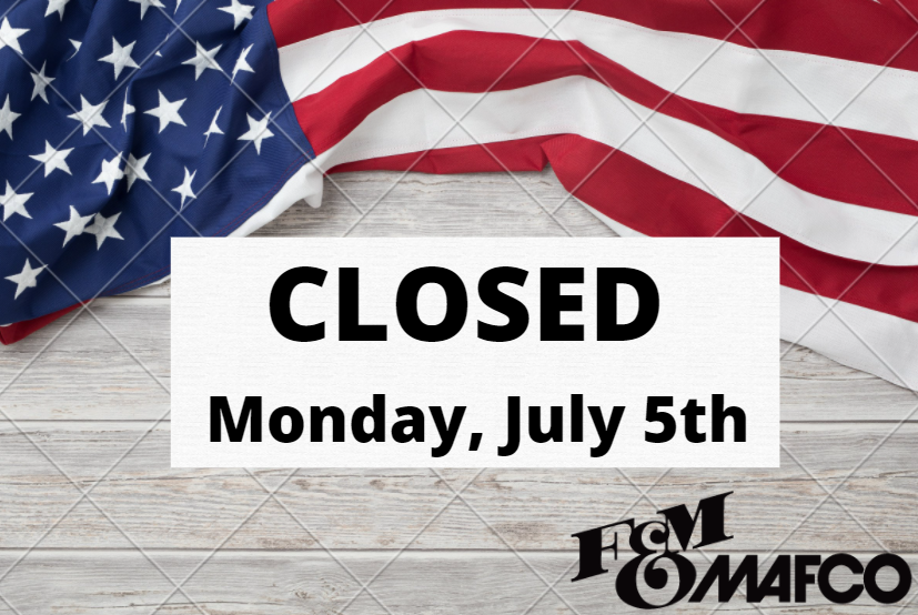 FMMAFCO's tweet photo. We will be closed on Monday, July 5th in observance of July 4th. Have a wonderful holiday weekend! https://t.co/ikYLiICVvs