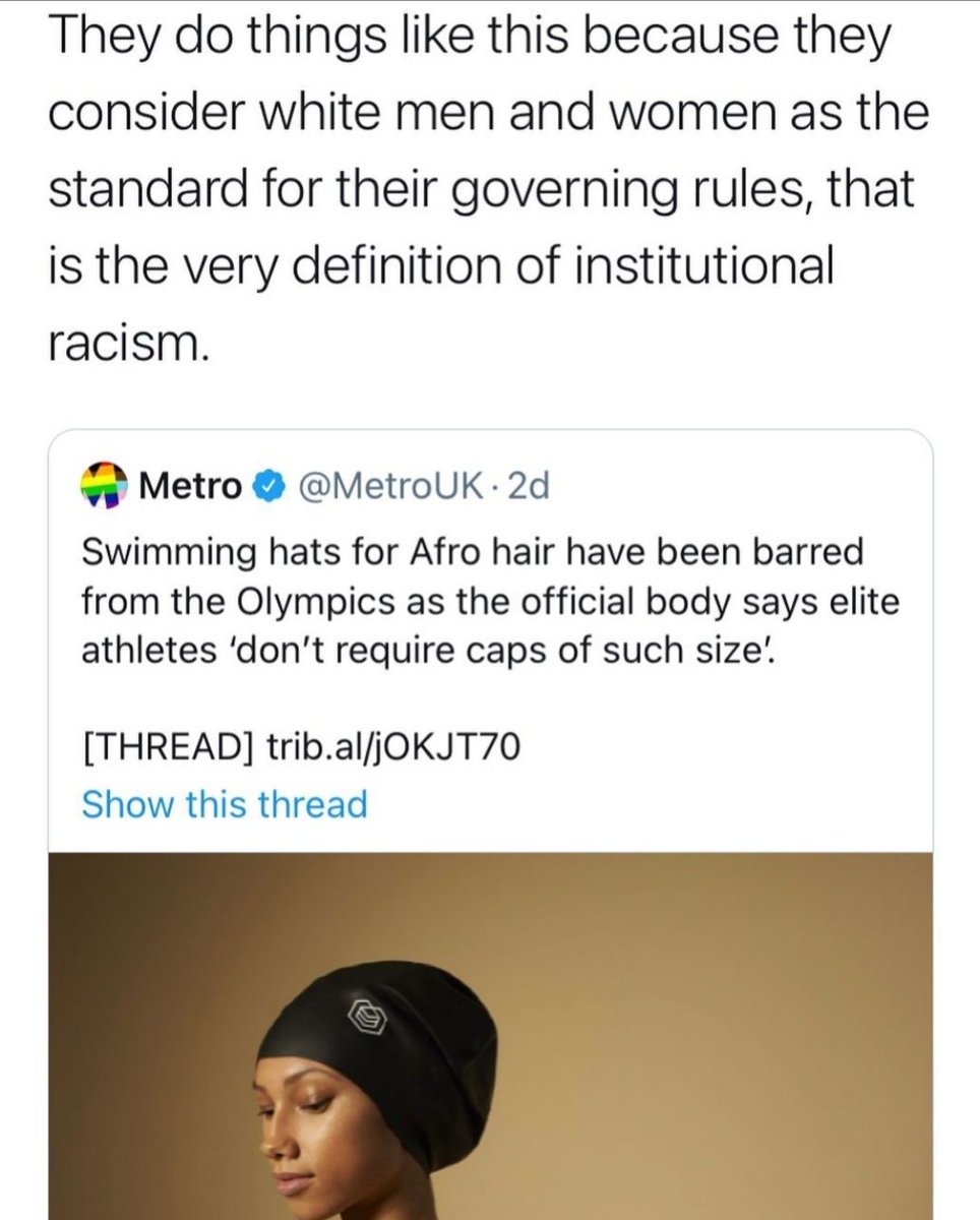 afr0rican's tweet photo. #institutionalracism #racism #Olympics #afrocaps #BlackTwitter #swimming #swimcaps https://t.co/Vxxrm0UAHU