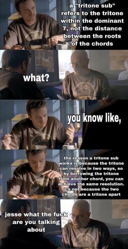 The elusive tritone substitution meme