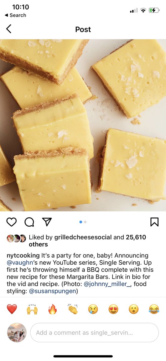 <a href="/nytimes/">The New York Times</a> <a href="/nytfood/">NYT Food</a> I know I don’t have a gazillion followers (organically or paid for) but for over 12 years I have curated &amp; created my brand @singleserving in the hopes for a shot of a series of my own. While I am happy for #Vaughn getting his own @youtube series…