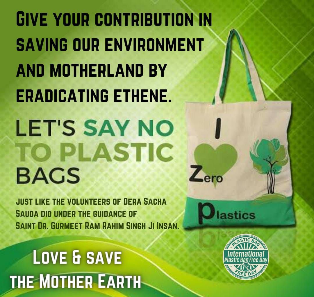 arshars32483206's tweet photo. Avoid plastic save nature!π
@Gurmeetramrahim ji insan
@derasachasauda
#PlasticBagFreeDay
#benplastic https://t.co/XOTbnwL17M