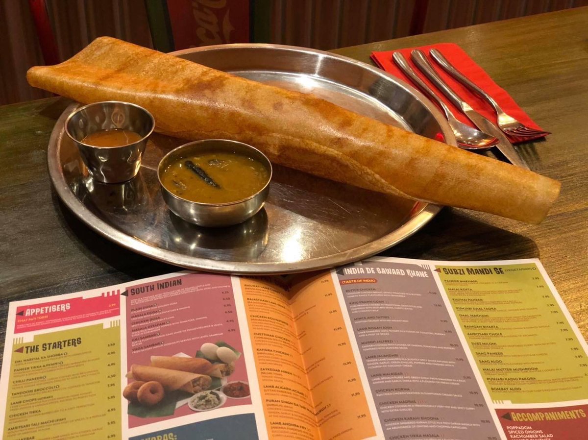Dylan will tell you, our dosa are even better than the picture! Only available when dining in with us at Bantawala (Byres Road). Choose from a plain Dosa (like this), Vegan ‘Masala Dosa’ stuffed with masala potatoes &amp; onions or our ‘Chicken Dosa’ with spicy chicken filling👌🏼