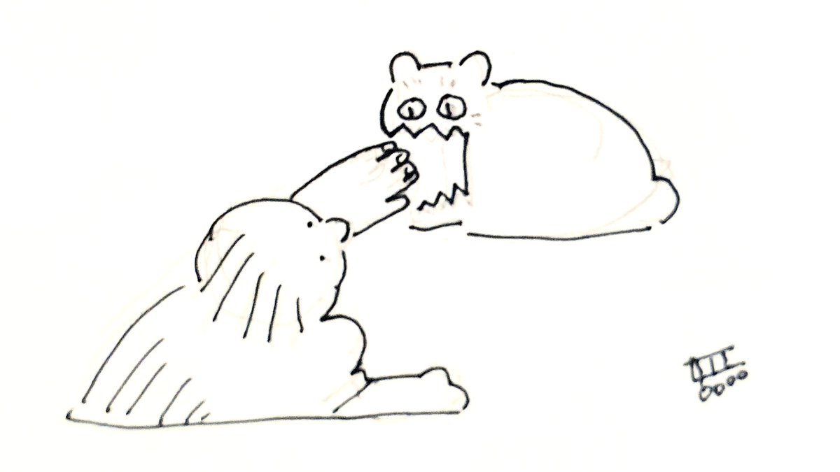 손으로 귀찮게 굴면 문다 