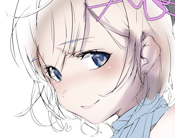 絵を描くたびに必ず「同じことをしない」という事をしてます。 今回は肌塗りと瞳の塗りを変えていこうかと… #イラスト