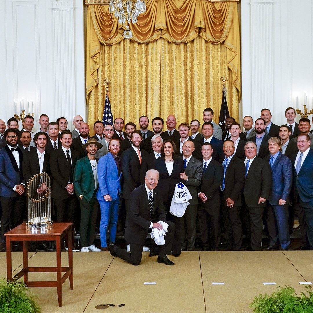 MLB's tweet photo. Yesterday, the 2020 Champs visited The White House. https://t.co/OqsOAK9x9X