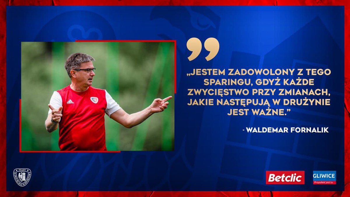 PiastGliwiceSA's tweet photo. 🗣💬 Komentarz trenera po wygranej w sobotnim meczu kontrolnym z @SandecjaNS.
#PIASAN #Arłamów2021

Cała rozmowa 👉https://t.co/WUy7yU3E77 https://t.co/3VahiJUdAh