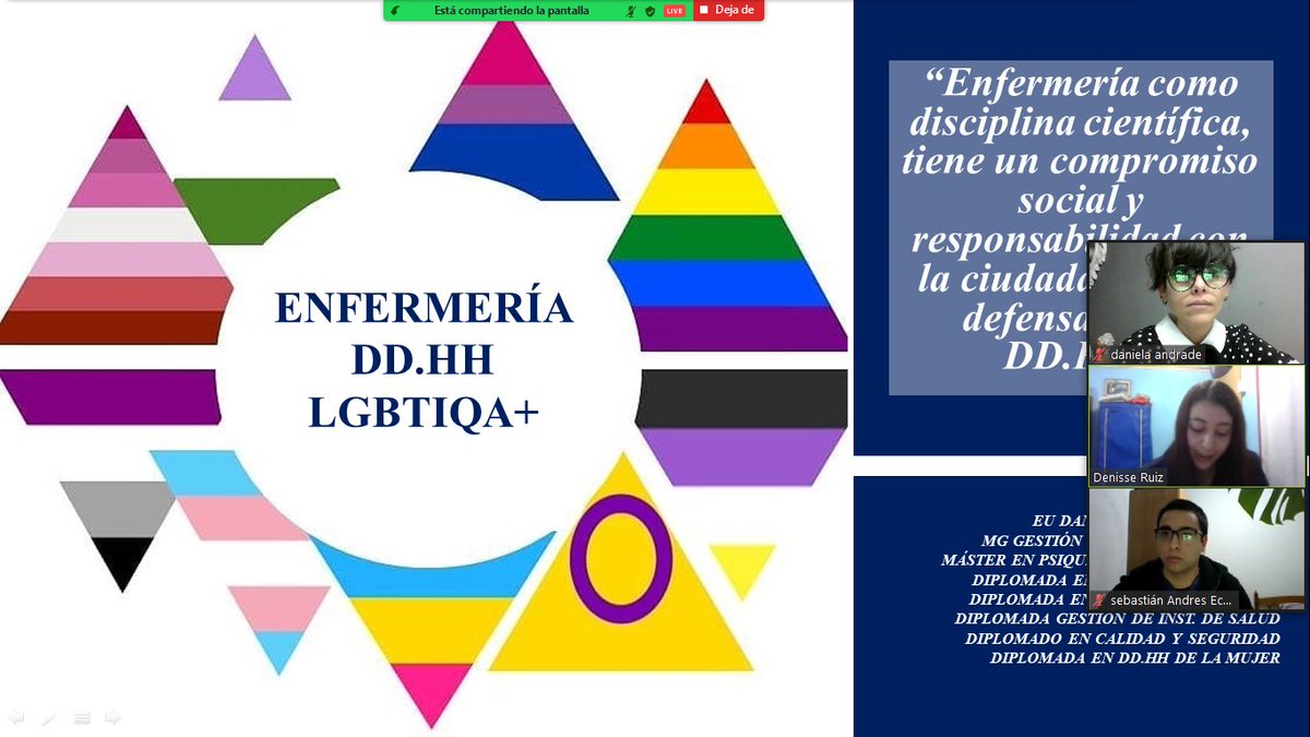 mujermovilh's tweet photo. @Movilh El dia de ayer nuestra vocera y enfermera @IndieDanielle participó en conversatorio sobre el rol de la enfermería en la atención a pacientes LGBTIQA+ Organizado por la Universidad Católica Silva Henríquez. https://t.co/n0IOh2ic9n